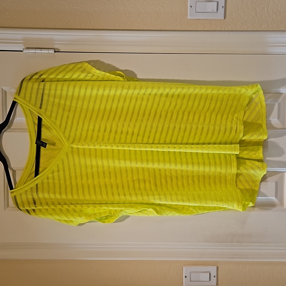 Lane Bryant Yellow partially sheer work out top Size 18/20